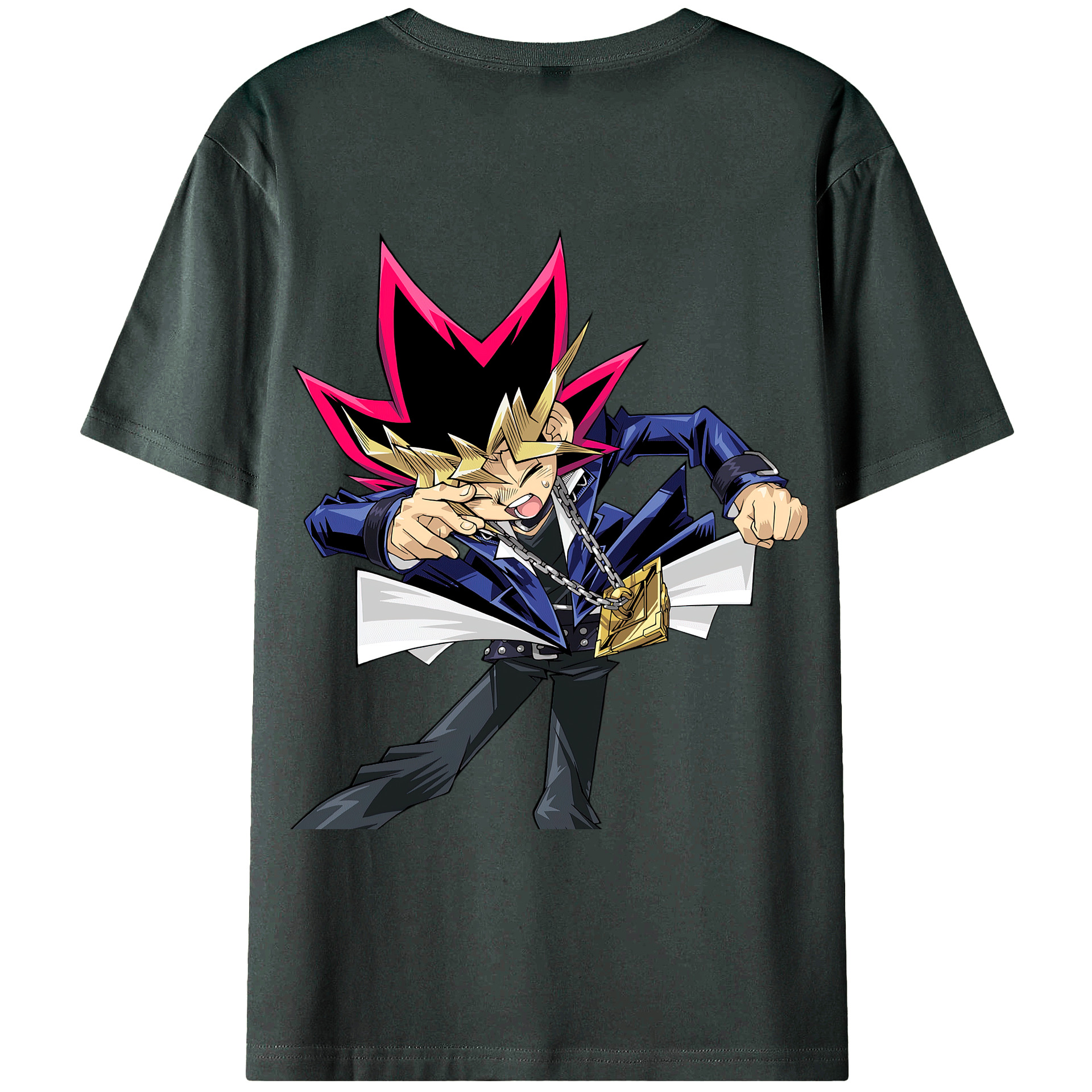 （画像用） 遊☆戯☆王 Yu-Gi-Oh! 綿100％ メンズ半袖Tシャツ（バックプリント） 通気性